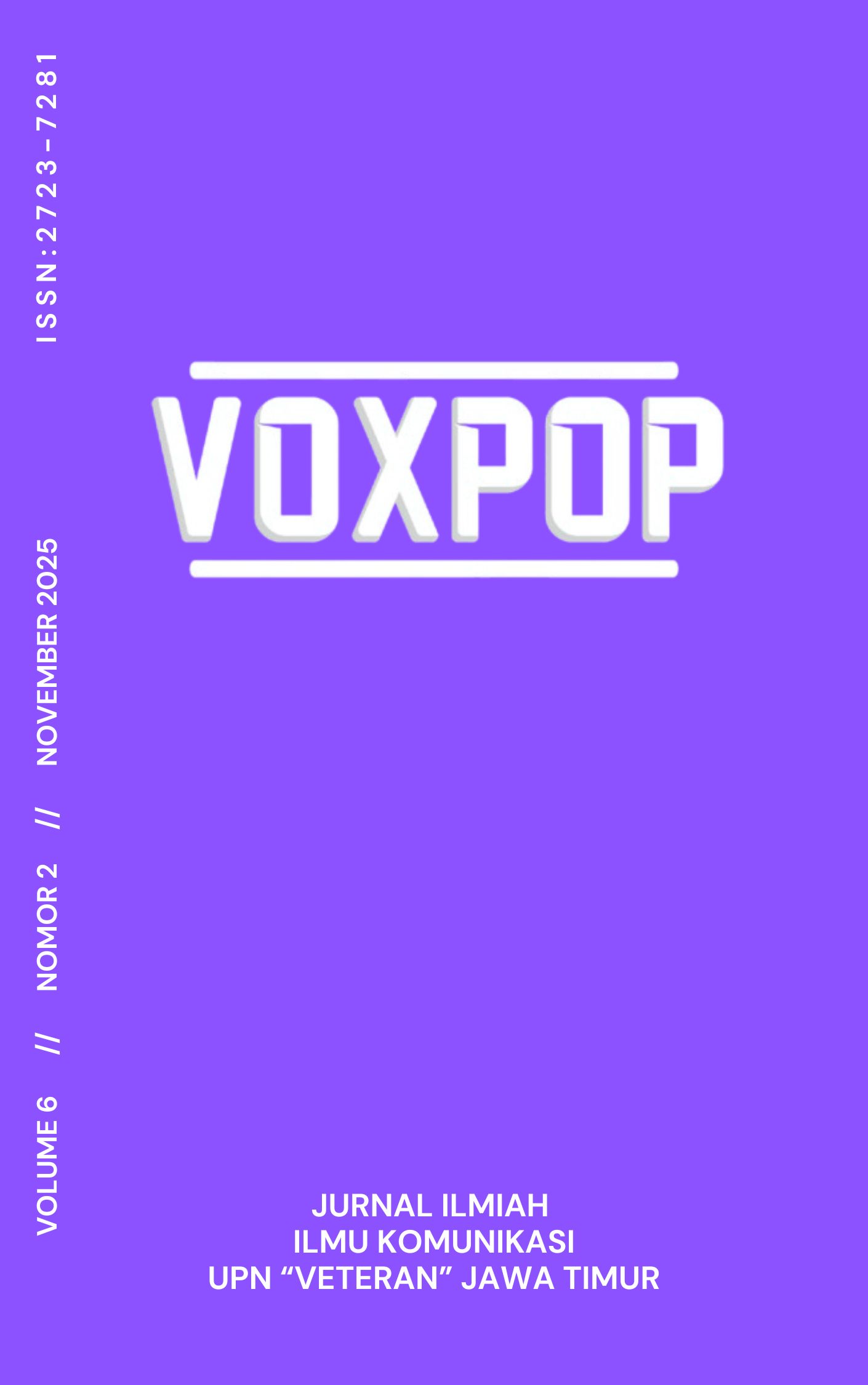 					View Vol. 6 No. 2 (2025): VOXPOP
				